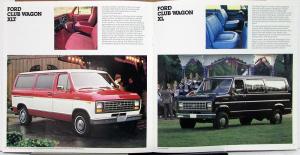 1985 Ford Club Wagon XLT XL Van Color Sales Brochure Oversized Original