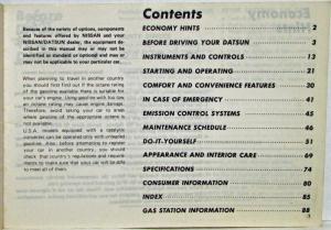 1981 Datsun 310 Owners Manual