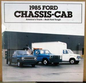 1985 Ford Chassis Cab Series E F & Ranger Truck Sales Brochure Folder Oversized