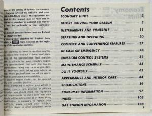 1982 Datsun Pickup Owners Manual