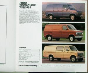 1985 Ford Econoline Environmental & XL Van Sales Brochure Original Oversized