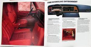 1985 Ford Econoline Environmental & XL Van Sales Brochure Original Oversized