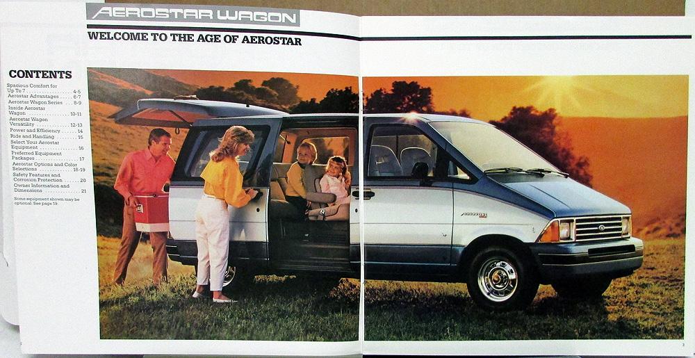 1986 Ford Aerostar Wagon Van 22-page Original Car Sales Brochure Catalog 