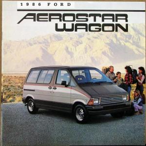 1986 Ford Aerostar XLT XL Wagon Sales Brochure Oversized