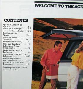 1986 Ford Aerostar XLT XL Wagon Sales Brochure Oversized