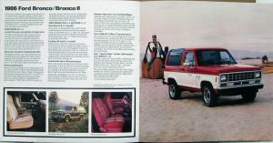 1986 Ford Trucks Wagon Van Pickup Color Sales Brochure Oversized Original