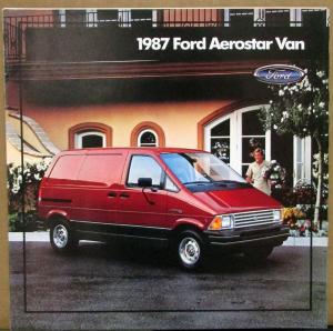 1987 Ford Aerostar & XL Van Sales Brochure Oversized Original