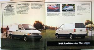 1987 Ford Aerostar & XL Van Sales Brochure Oversized Original