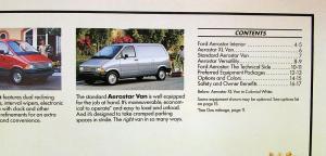 1987 Ford Aerostar & XL Van Sales Brochure Oversized Original