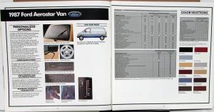 1987 Ford Aerostar & XL Van Sales Brochure Oversized Original