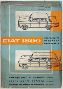 1961 Fiat 1800 Bodywork Spare Parts Catalog 3rd Edition