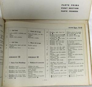 1961 Fiat 1800 Bodywork Spare Parts Catalog 3rd Edition