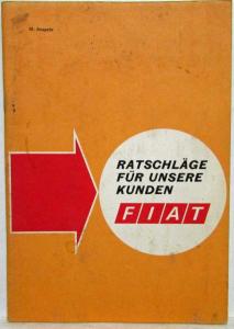 1970 Fiat Advice for Customers Manual - German Text