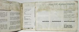 1976 Fiat 131 2-Door Coupe 4-Door Sedan and Station Wagon Owners Manual