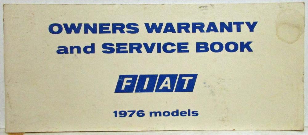 1976 Fiat Owners Warranty and Service Book