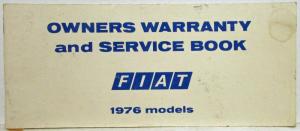 1976 Fiat Owners Warranty and Service Book