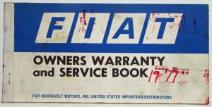 1977 Fiat Owners Warranty and Service Book