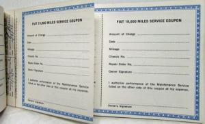 1977 Fiat Owners Warranty and Service Book