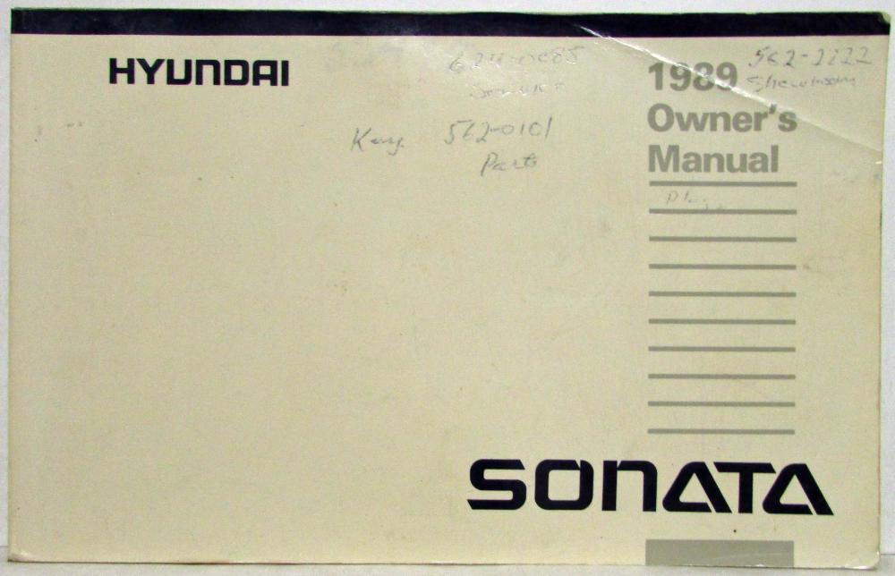 1989 Hyundai Sonata Owners Manual