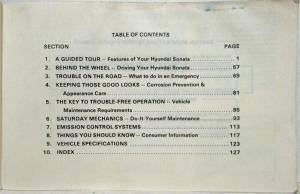 1989 Hyundai Sonata Owners Manual