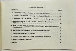 1990 Hyundai Excel Owners Manual and Handbook and Supplement & Wrench