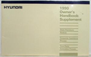 1990 Hyundai Excel Owners Manual and Handbook and Supplement & Wrench