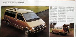 1989 Ford Aerostar Wagon Van Eddie Bauer XLT Plus Sales Brochure Oversized Orig