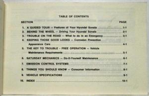 1990 Hyundai Sonata V6 Owners Manual and Handbook in Case