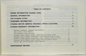 1990 Hyundai Sonata V6 Owners Manual and Handbook in Case