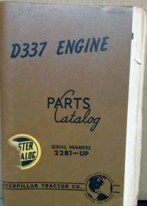 1951 Caterpillar D337 Engine Parts Book Serial Numbers 22B1-Up