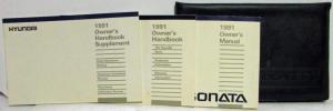 1991 Hyundai Sonata Owners Manual and Handbook & Supplement in Case