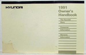 1991 Hyundai Sonata Owners Manual and Handbook & Supplement in Case