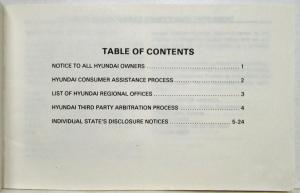 1991 Hyundai Sonata Owners Manual and Handbook & Supplement in Case