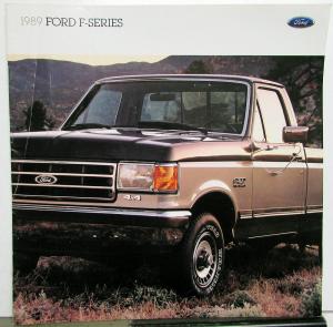 1989 Ford Pickup Truck Crew XLT XL Lariat F Series Sales Brochure Oversized Orig