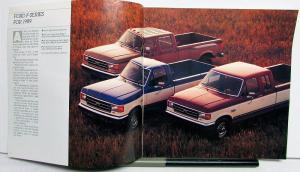 1989 Ford Pickup Truck Crew XLT XL Lariat F Series Sales Brochure Oversized Orig