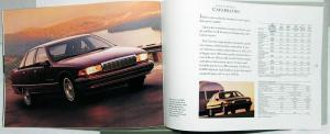 1991 Chevrolet Caprice Dealer Large Prestige Sales Brochure Features Options