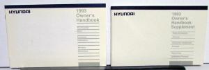 1992 Hyundai Excel Owners Manual and Handbook & Supplement in Case