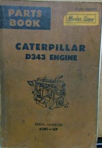 1962 Caterpillar D343 Engine Parts Book Serial numbers 62B1-Up Two Books