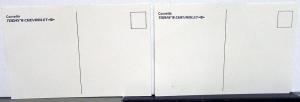 1986 Chevrolet Corvette Dealer Promotional Post Cards Original Pair