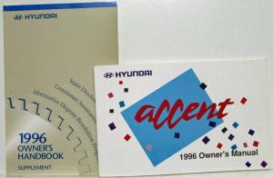 1996 Hyundai Accent Owners Manual and Handbook Supplement