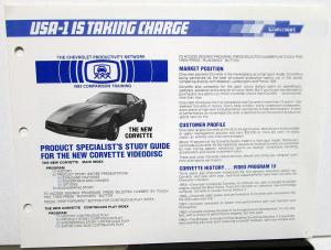 1983 Chevrolet Dealer Sales New 84 Corvette Product Study Guide For Videodisc