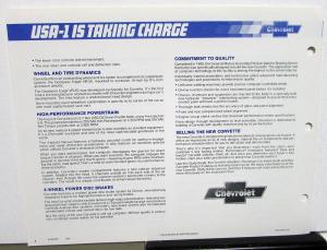 1983 Chevrolet Dealer Sales New 84 Corvette Product Study Guide For Videodisc