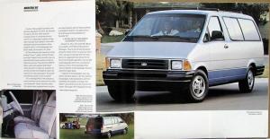 1991 Ford Aerostar XLT XL Plus Eddie Bauer Wagon Van Sales Brochure Oversized