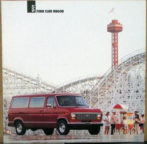 1991 Ford Club Wagon Van E Series Color Sale Brochure Oversized
