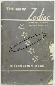 1957 Ford Zodiac Instruction Book Owners Manual