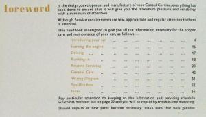 1963 Ford Consul Cortina Owners Handbook Manual