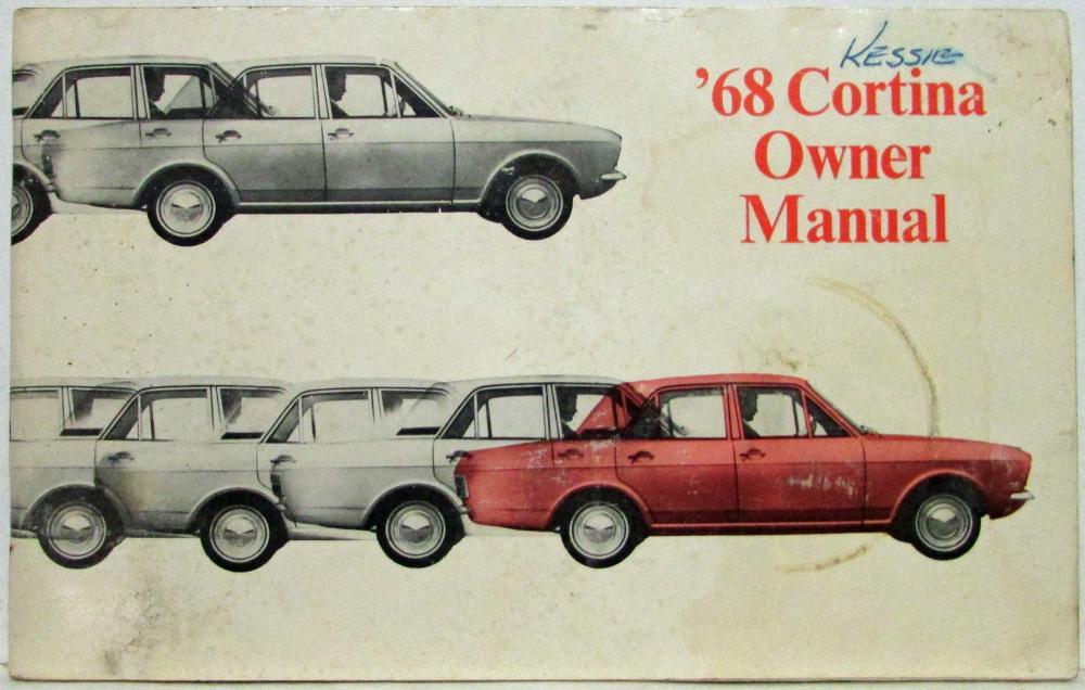 1968 Ford Cortina Owners Manual Red Car on Cover - North American Version