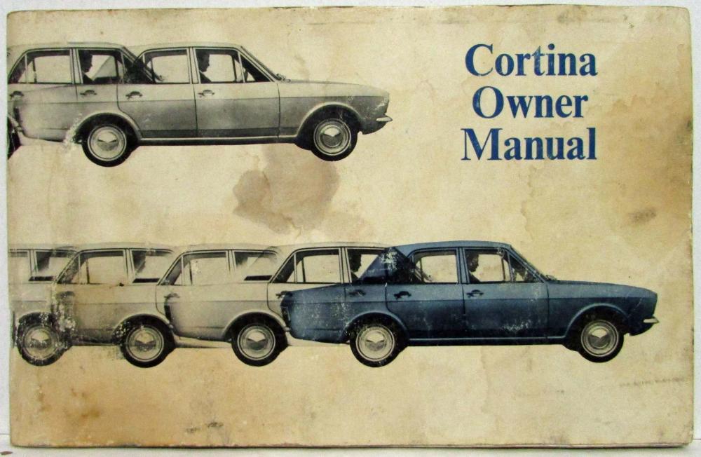 1968 Ford Cortina Owners Manual Blue Car on Cover - North American Version