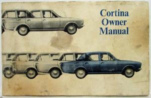 1968 Ford Cortina Owners Manual Blue Car on Cover - North American Version