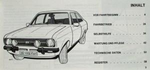 1975 Ford Escort Bedienungsanleitung - Owners Manual & Extras - German Text
